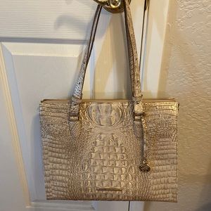 Brahmin embossed leather shoulder bag